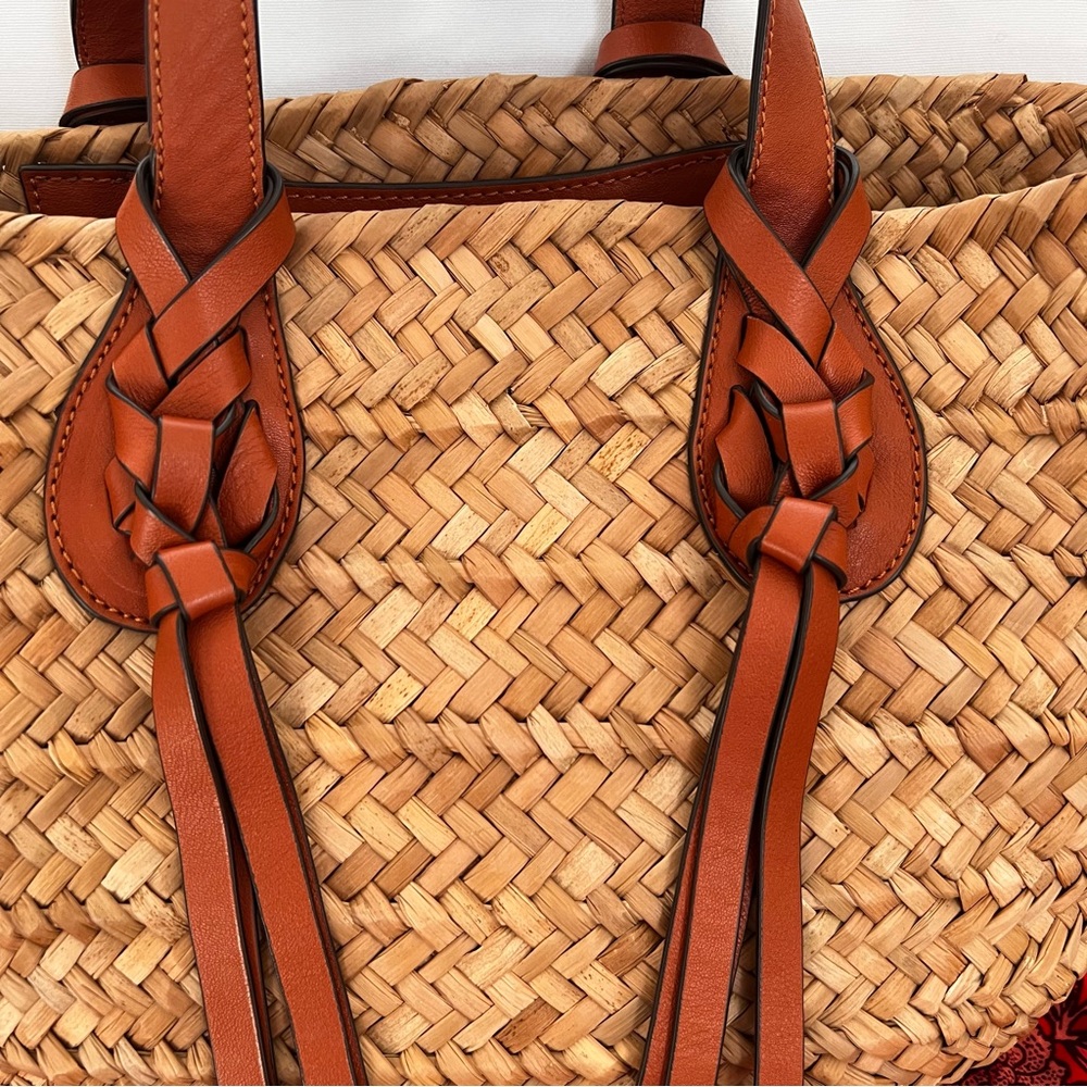 Ulla Johnson Natural Straw Tote with Tan Leather Handles - Picture 4 of 15